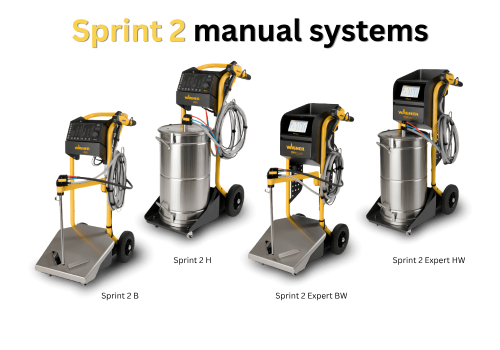 Wagner Sprint 2 manual powder coating system on trolley